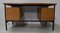 Eichenholz Furnier Schreibtisch mit Metallbeinen, 1940er 16