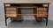Eichenholz Furnier Schreibtisch mit Metallbeinen, 1940er 24