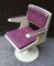 Chaise de Bureau avec Base Tulipe en Plastique Violet & Blanc, 1970s 4