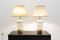 Lámparas de mesa vintage de bronce y vidrio cortado, años 80. Juego de 2, Imagen 2