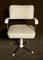 Swiveling Tubular Steel Chair with White Leatherette Upholstery, 1950s 1