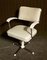 Swiveling Tubular Steel Chair with White Leatherette Upholstery, 1950s 3