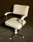 Swiveling Tubular Steel Chair with White Leatherette Upholstery, 1950s, Image 3