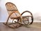 Large Wicker and Bamboo Rocking Chair, 1950s 1
