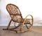 Large Wicker and Bamboo Rocking Chair, 1950s 2