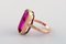 Vintage Art Deco Ring in 14 Carat Gold with Large Violet Semi-Precious Stone 4