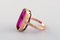 Vintage Art Deco Ring in 14 Carat Gold with Large Violet Semi-Precious Stone, Imagen 4