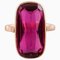 Vintage Art Deco Ring in 14 Carat Gold with Large Violet Semi-Precious Stone 1