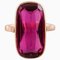 Vintage Art Deco Ring in 14 Carat Gold with Large Violet Semi-Precious Stone, Imagen 1