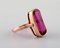 Vintage Art Deco Ring in 14 Carat Gold with Large Violet Semi-Precious Stone, Imagen 2