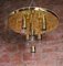 Large German Brass and Glass Flush Mount Chandelier from Glashuette Limburg, 1960s 7