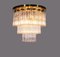 Large German Brass and Glass Flush Mount Chandelier from Glashuette Limburg, 1960s 3
