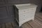 Small Antique Cream-Colored Softwood Chest of Drawers 9