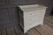 Small Antique Cream-Colored Softwood Chest of Drawers, Image 9