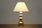 Lampada da tavolo in ceramica placcata in oro, anni '80, Immagine 4