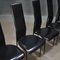 Dining Chairs in Black Leather by Giancarlo Vegni & Gualtierotti for Fasem, Italy, 1980s, Set of 6 5