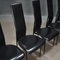 Esszimmerstühle aus schwarzem Leder von Giancarlo Vegni & Gualtierotti für Fasem, Italien, 1980er, 6er Set 5