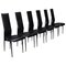 Dining Chairs in Black Leather by Giancarlo Vegni & Gualtierotti for Fasem, Italy, 1980s, Set of 6 1