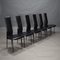 Dining Chairs in Black Leather by Giancarlo Vegni & Gualtierotti for Fasem, Italy, 1980s, Set of 6 2