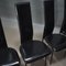 Dining Chairs in Black Leather by Giancarlo Vegni & Gualtierotti for Fasem, Italy, 1980s, Set of 6 7