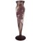 Große Vase aus mattiertem und violettem Kunstglas von Emile Gallé 1