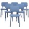 Blue Felt Chairs by Delo Lindo for Ligne Roset, 2012, Set of 6 1