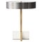 Brass Tower Table Lamp Square in Circle, Image 1