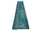 Turkish Distressed Overdyed Turquoise Wool Narrow Runner Rug, Image 10