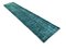 Turkish Distressed Overdyed Turquoise Wool Narrow Runner Rug, Image 7