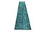 Turkish Distressed Overdyed Turquoise Wool Narrow Runner Rug, Image 1