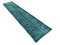 Turkish Distressed Overdyed Turquoise Wool Narrow Runner Rug, Image 5