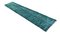 Turkish Distressed Overdyed Turquoise Wool Narrow Runner Rug, Image 9