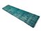 Turkish Distressed Overdyed Turquoise Wool Narrow Runner Rug 4