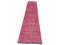 Turkish Distressed Overdyed Pink Wool Narrow Runner Rug 1