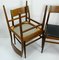 Mid-Century Mahogany and Black Leatherette Dining Chairs, 1960s, Set of 4, Image 8