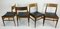 Mid-Century Mahogany and Black Leatherette Dining Chairs, 1960s, Set of 4 6