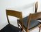 Mid-Century Mahogany and Black Leatherette Dining Chairs, 1960s, Set of 4, Image 2