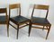 Mid-Century Mahogany and Black Leatherette Dining Chairs, 1960s, Set of 4 5