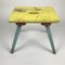 Vintage Industrial Wooden Stool with Original Paint, 1930s 2