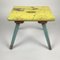 Vintage Industrial Wooden Stool with Original Paint, 1930s, Image 2