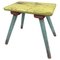 Vintage Industrial Wooden Stool with Original Paint, 1930s, Image 1