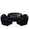 Black Leather Vanity Fair Sofa & Armchairs from Poltrona Frau, 2000s, Set of 3 2