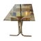 Italian Glass Top on Tubular Metal Frame Desk with Brass, 1970s, Image 3