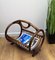 Italian Bamboo & Rattan Magazine Rack, 1960s 2