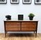 Mid-Century Modern Italian Burl Wood, Glass & Brass Sideboard, 1950s 3