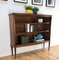 Mid-Century Italian Walnut, Glass Top & Brass 3-Shelf Open Bookcase, 1950s 2