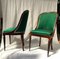 Vintage Italian Wood & Upholstered Chairs with Curved Back, Set of 2 2