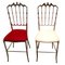 Italian Metal Silver Chiavari Chairs, 1970s, Set of 2, Image 1