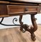 18th Century Baroque Solid Walnut Lyre-Leg Trestle Refectory Desk Writing Table, Image 9