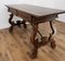 18th Century Baroque Solid Walnut Lyre-Leg Trestle Refectory Desk Writing Table, Image 4